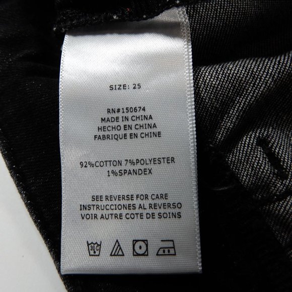 Wash Lab Sally Mid Asymmetric Faux Wrap SKIRT Size 25 0 Black Stretch Denim NEW - Picture 8 of 8